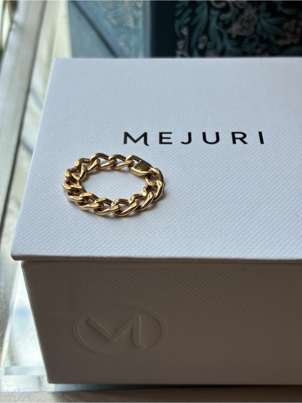 Mejuri Bold Chain 14k solid gold ring, size 6.5
